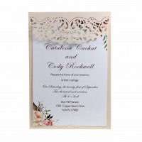 Marriage Invitation Card Celebration Invitation Laser Cut Paper Dark Blue